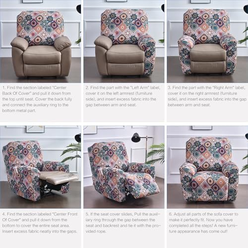 YISUN Recliner Chair Covers with Storage Pocket