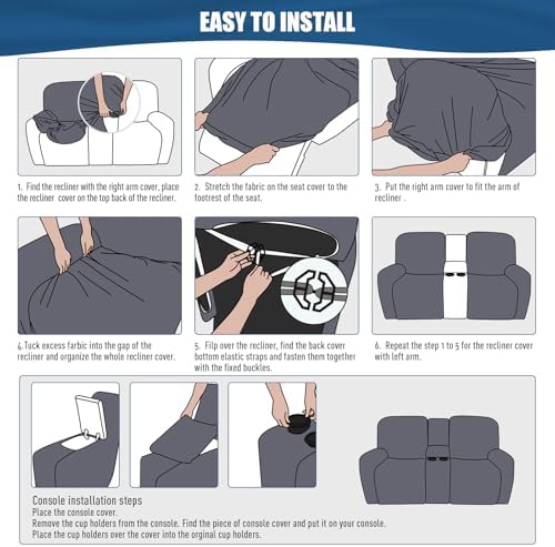 TAOCOCO Reclining Loveseat Slipcover Set