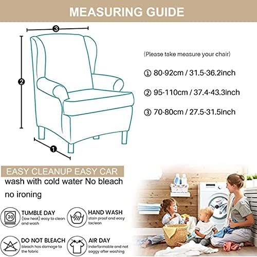 Eco-Ancheng 2 Piece Wingback Chair Slipcover Set