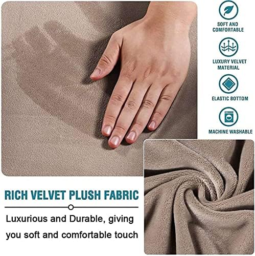 Velvet Stretch Ottoman Slipcover for Living Room