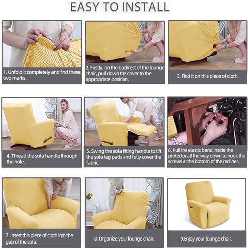 KEKUOU Recliner Chair Cover for Dog Kids