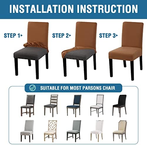 HVERSAILTEX Waterproof Dining Chair Covers Set of 4
