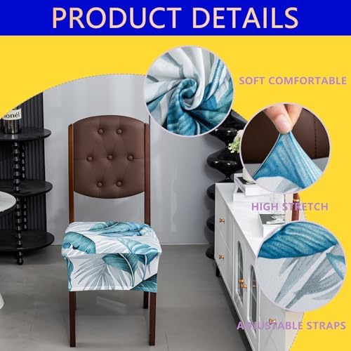 Dining Chair Seat Covers Set of 6 Stretch Slipcover Protectors