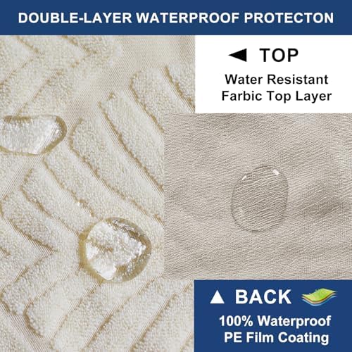 Lellen Waterproof Chair Covers Set of 4 - Cream