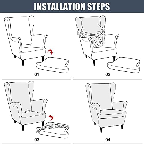 CONRUSER Stretch Wingback Chair Covers Green
