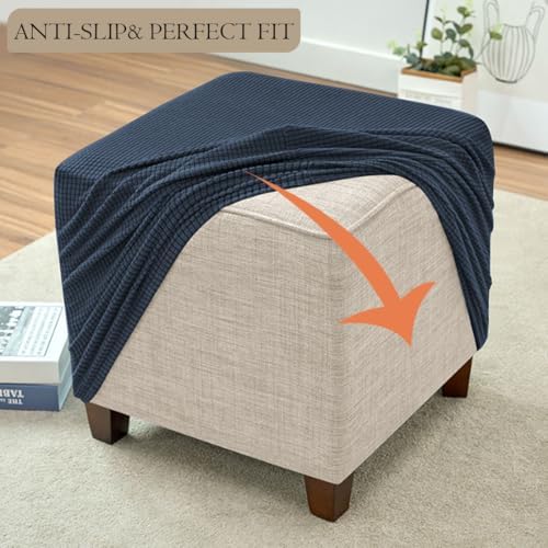 Buenanir Square Ottoman Slipcover with Elastic Band 1