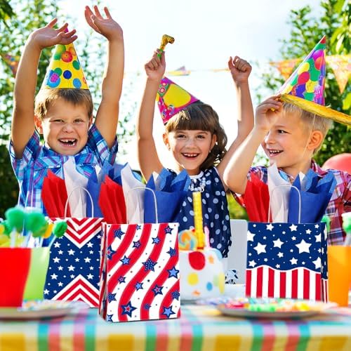JOYGATHER 24 Pcs Patriotic Party Favor Bags