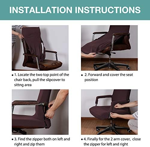 Turquoize Office Chair Cover - Stretch Slipcover with Arms for Dogs Cats Pets