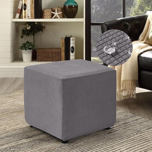 Waterproof Square Ottoman Cover with Elastic Band