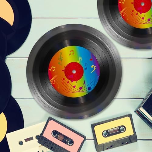 ZOIIWA 48PCS Records Theme Paper Plates 7in