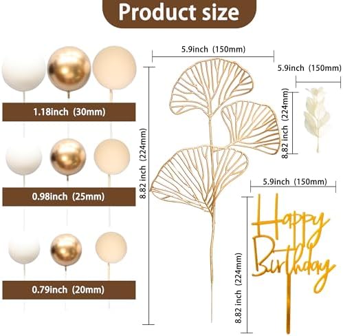 Gyufise 57Pcs Khaki Boho Grass Cake Topper Decorations