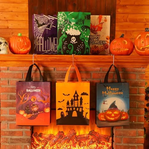 Sanwuta 48 Pcs Halloween Tote Bags Reusable