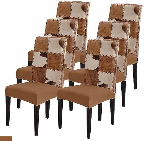Cow Print Chair Covers Set of 6 for Dining Room