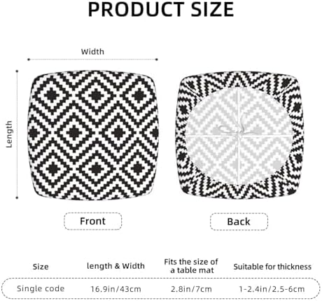 Stretchable Black White Geometric Chair Covers for Dining Room Kitchen