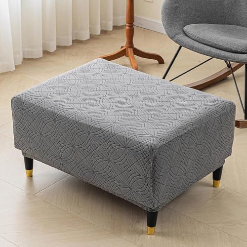GUYIRT Ottoman Cover Stretch Foot Stool Cover Living Room Protector