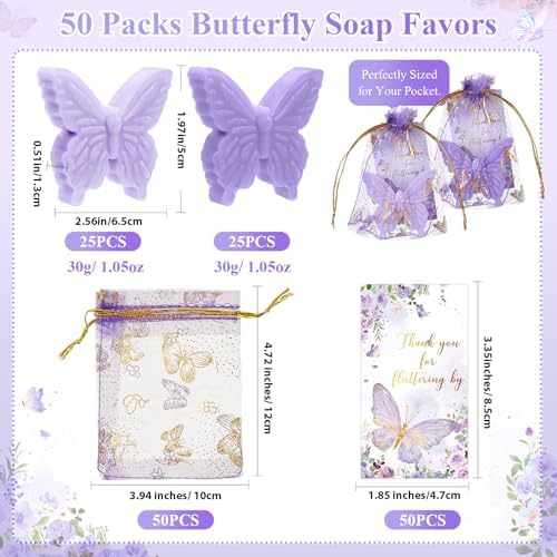 Dunzy 50 Piece Butterfly Baby Shower Favors Set