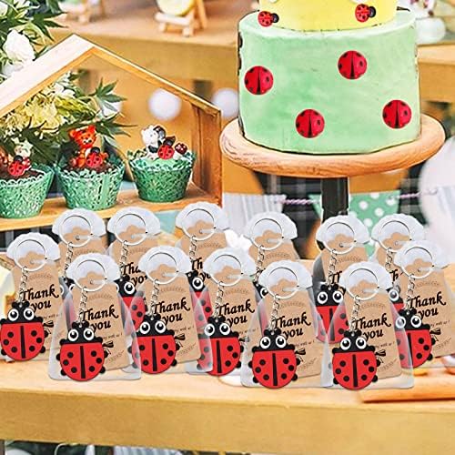 24 Pack Ladybug Keyring Party Favor for Kids