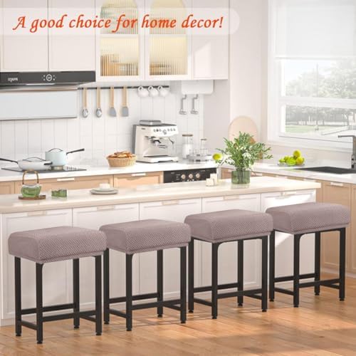 Levoberg Rectangular Bar Stool Covers Set of 2 Taupe