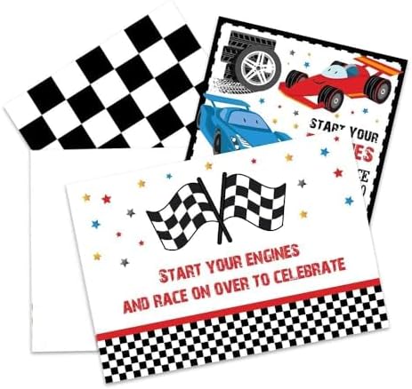 20 Piece Racing Car Party Invitation with Envelopes