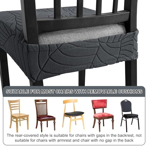 Dining Chair Seat Covers Set of 4 Dark Grey 1