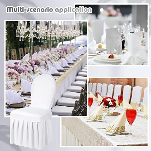 Oudain 20 Piece White Chair Slip Covers Set