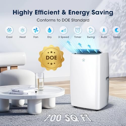 Wattsmart 14000BTU Portable AC Unit with App Control White