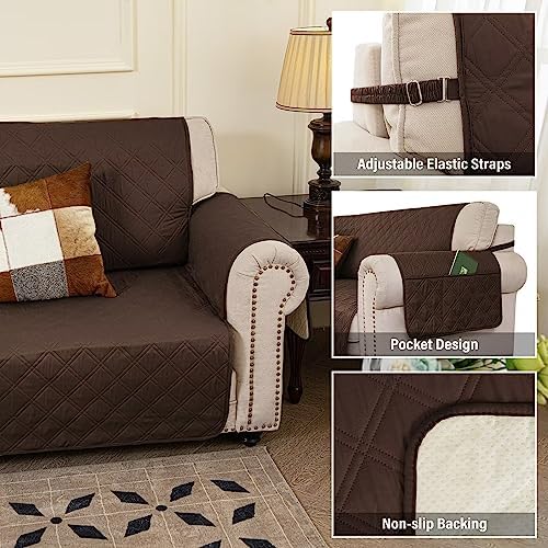 TOMORO Non-Slip Sofa Slipcover with 5 Pockets - Waterproof and Durable