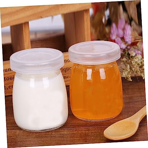 PRETYZOOM 5pcs Pudding Bottles with Lids for Party Favors
