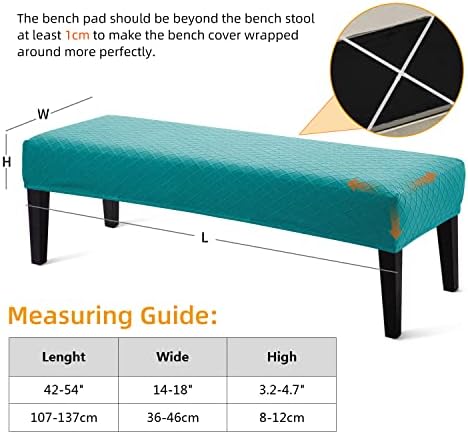 Jacquard Dining Bench Covers Peacock Blue 1