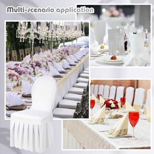Oudain Dining Chair Slipcovers 30 Piece Set White