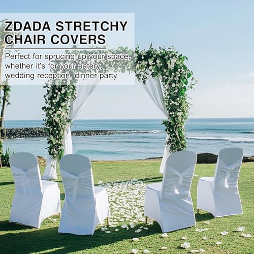 100 PCS White Folding Chair Covers for Events 1