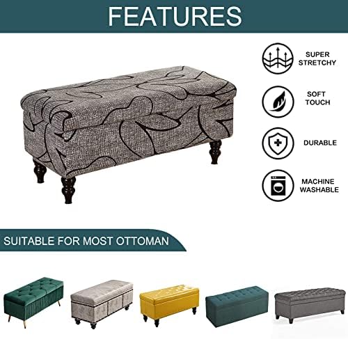 Ottoman Cover Rectangle 1 Piece Slipcover for Bedroom Living Room