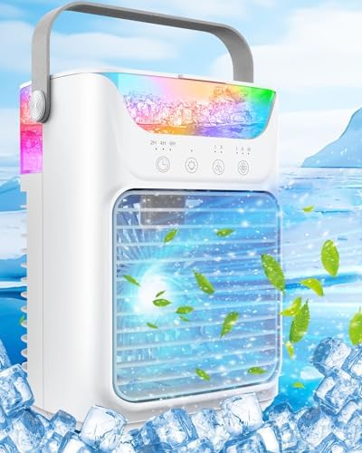 Ankuwa Portable Air Conditioner with 3 Wind Speeds and 7 LED Lights