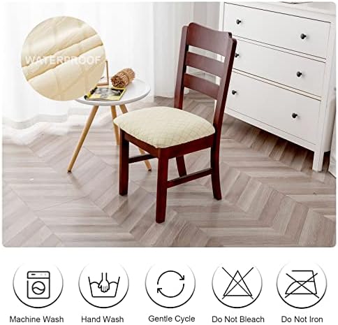 Genina Waterproof Dining Chair Covers 6 PCS