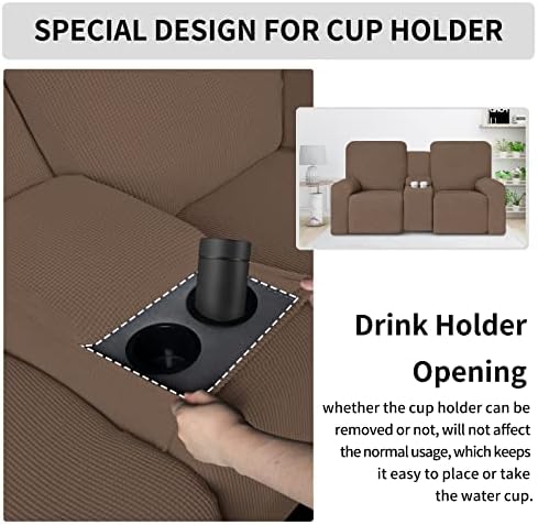 Easy-Going 1 Piece Stretch Reclining Loveseat Cover with Console