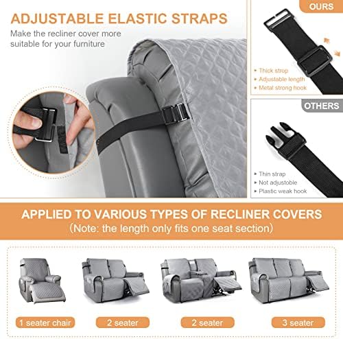 TAOCOCO 3 Pack Adjustable Elastic Straps for Recliner Covers 1