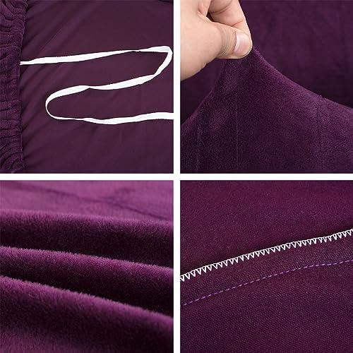 Vctops Velvet Plush Stretch Chair Slipcover for Kids and Pets