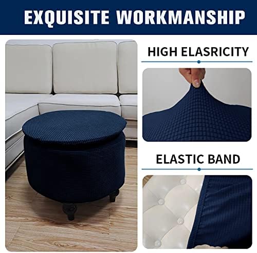 Sanocay Round Ottoman Cover with Storage 1