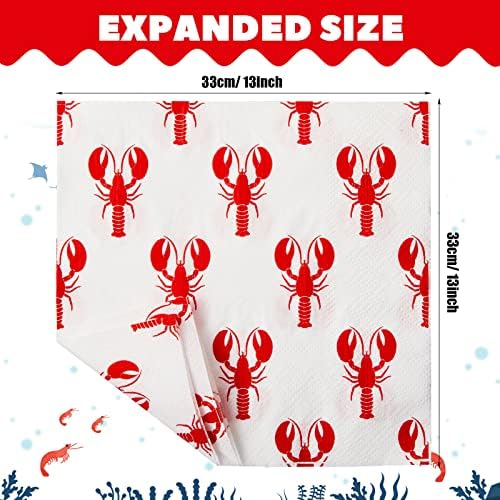 100 Count 2 Ply Crawfish Napkins 13x13 Inch 1