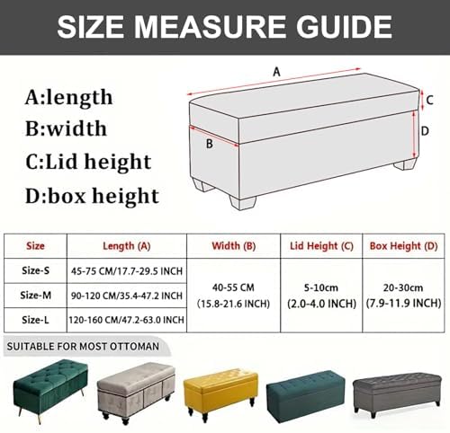 Eco-Ancheng Rectangle Ottoman Slipcover for Living Room