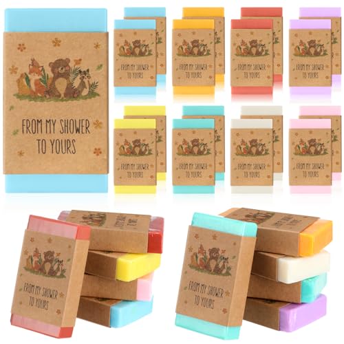 24 Pcs Woodland Baby Shower Soap Favors With Labels