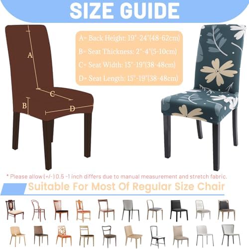 Fhberni Stretch Dining Chair Covers 4 Pack