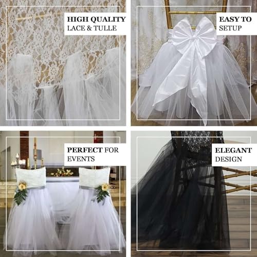 Efavormart Stretchy Tulle Chair Skirt for Weddings