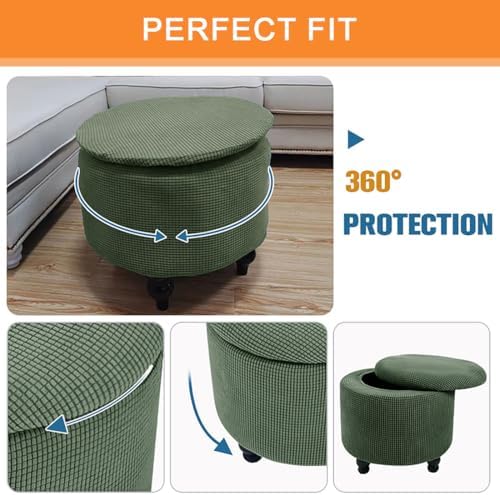 Lussenwert Round Ottoman Slipcover Footstool Cover