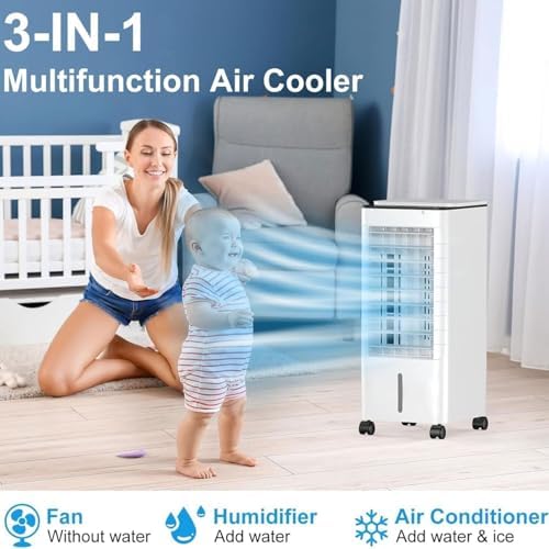 3-in-1 Evaporative Air Cooler with Remote and Ice Packs