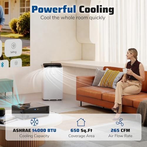 COSTWAY 14000 BTU Inverter Portable AC with 3 in 1 Features