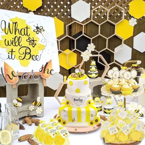 AIXIANG Bee Baby Shower Favors with Organza Bags and Thank Cards