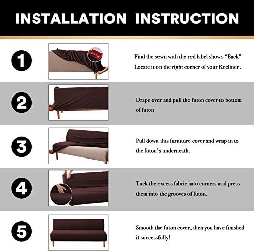 PrinceDeco Stretch Futon Slipcover with Elastic Design