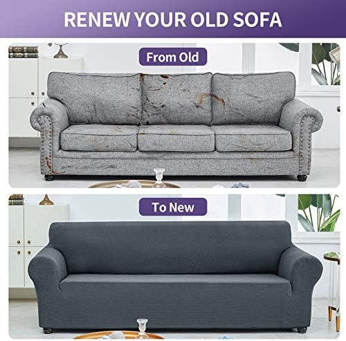 Joccun Stretch Loveseat Couch Cover Slipcover Gray