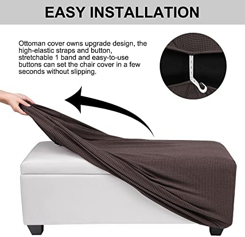 PiccoCasa High Stretch Ottoman Cover with Elastic Bottom